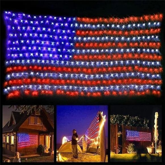 LED American Flag Lights – 420 Super Bright Waterproof Outdoor Display - Picture 8 of 8